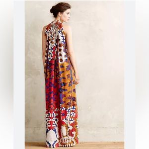 Anthropologie 0 Rare "Lorna Silk Maxi Dress" by Roopa Pemmaraju & Lorna Fencer